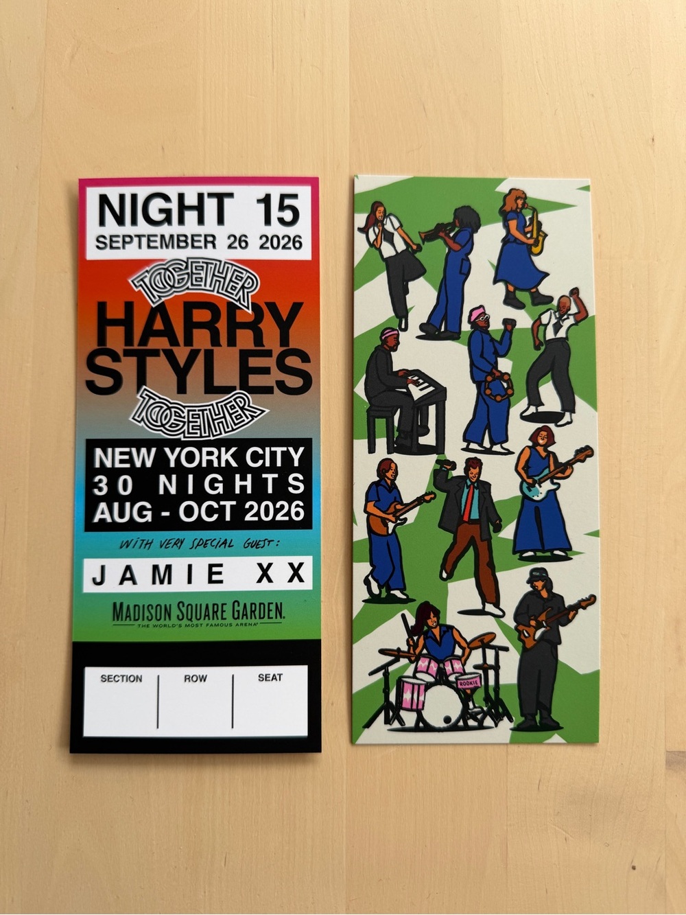 Harry Styles Together Together Commemorative Ticket Night 15 MSG NYC 9/26/26